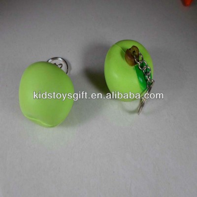 Cheaper High quality Anistress PU squeeze  fruit  with keychain