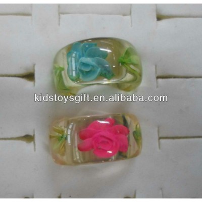 2013 Fashion coloful new style plastic rose rings