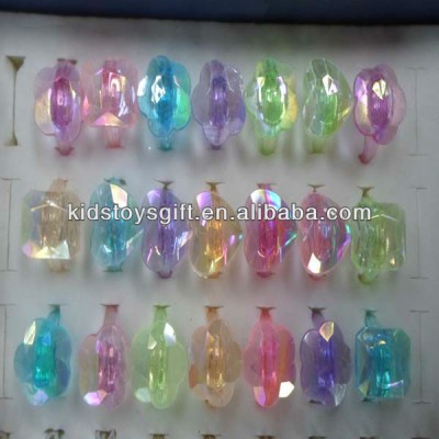 2013 Fashion coloful new style plastic diamond rings