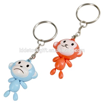 Small cartoon plastic crazy funny monkey keychain toy