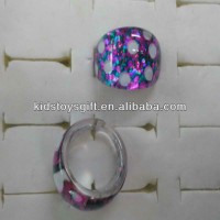 2013 Fashion coloful new style plastic glitter rings