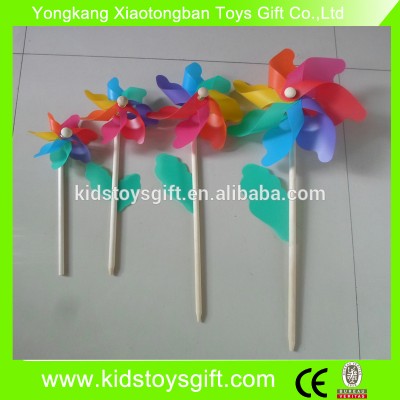 plastic rainbow flower garden pinwheel/outdoor colored pinwheel